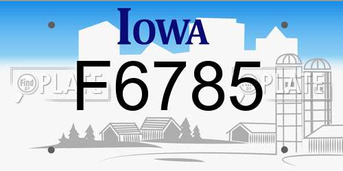 F6785 Iowa License Plate