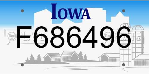 F686496 Iowa License Plate