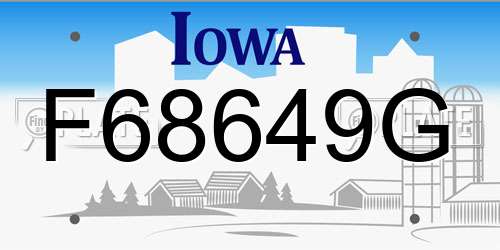 F68649G Iowa License Plate