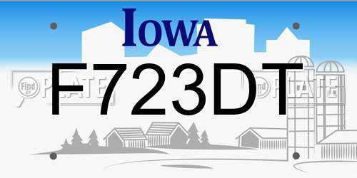 F723DT Iowa License Plate