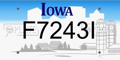 F7243I Iowa License Plate