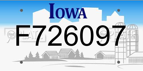 F726097 Iowa License Plate