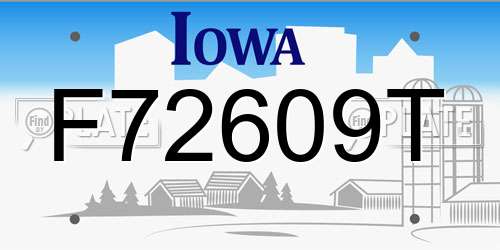 F72609T Iowa License Plate