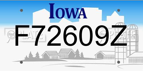 F72609Z Iowa License Plate