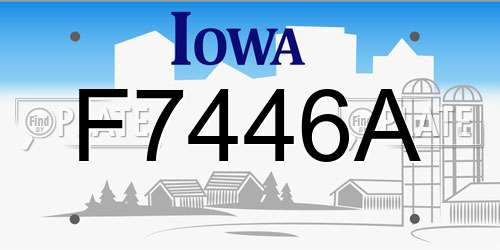 F7446A Iowa License Plate