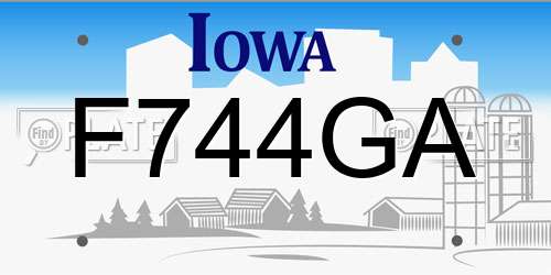 F744GA Iowa License Plate