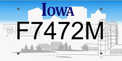 F7472M Iowa License Plate