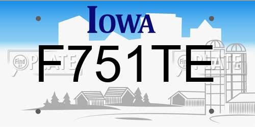 F751TE Iowa License Plate