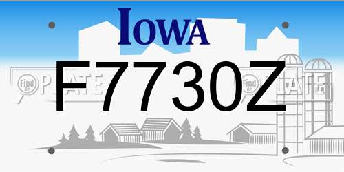 F7730Z Iowa License Plate