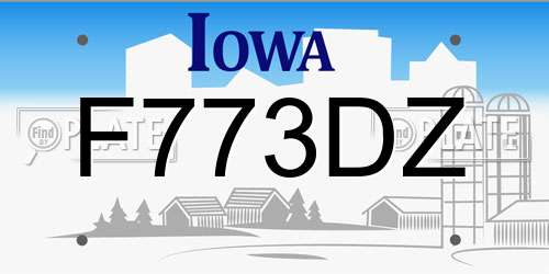 F773DZ Iowa License Plate