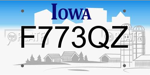 F773QZ Iowa License Plate