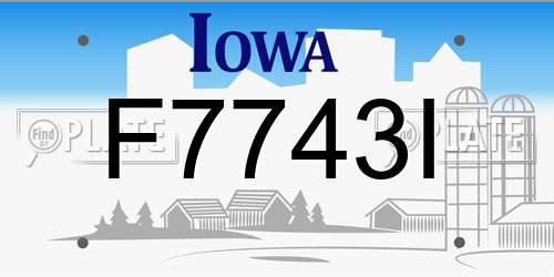 F7743I Iowa License Plate