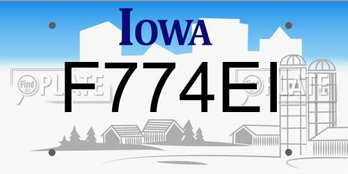 F774EI Iowa License Plate