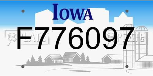 F776097 Iowa License Plate