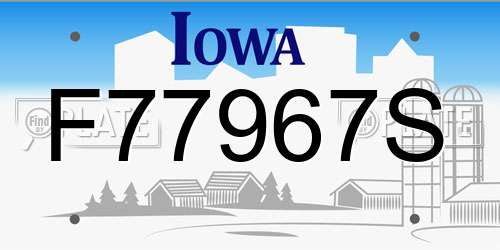 F77967S Iowa License Plate