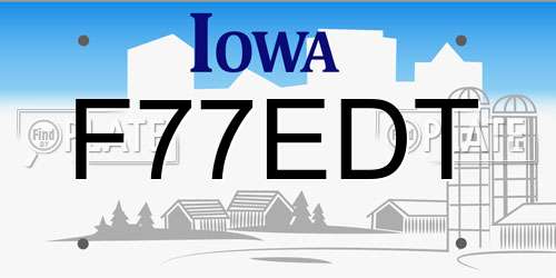 F77EDT Iowa License Plate