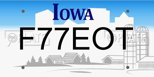 F77EOT Iowa License Plate