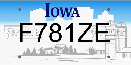 F781ZE Iowa License Plate