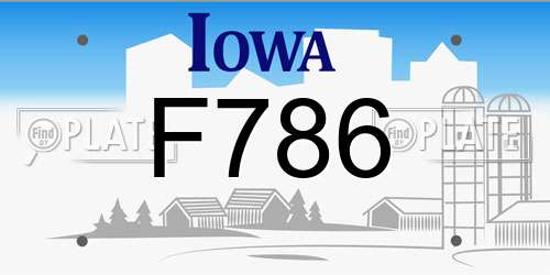 F786 Iowa License Plate