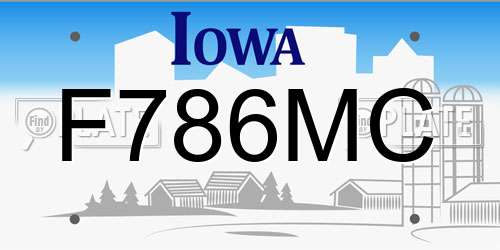 F786MC Iowa License Plate