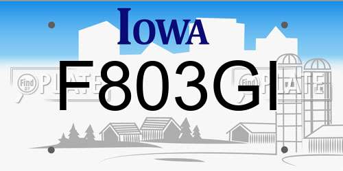 F803GI Iowa License Plate