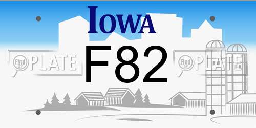 F82 Iowa License Plate