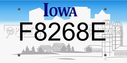 F8268E Iowa License Plate