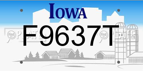 F9637T Iowa License Plate