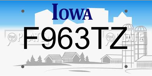 F963TZ Iowa License Plate