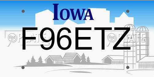 F96ETZ Iowa License Plate