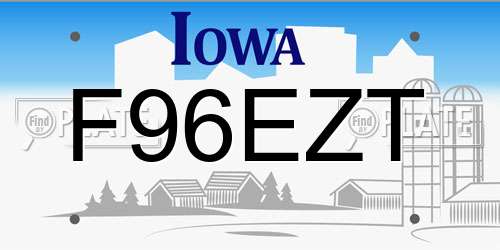 F96EZT Iowa License Plate