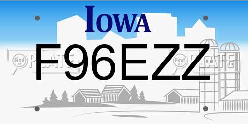 F96EZZ Iowa License Plate