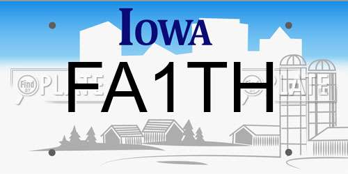 FA1TH Iowa License Plate
