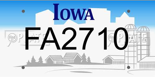 FA2710 Iowa License Plate