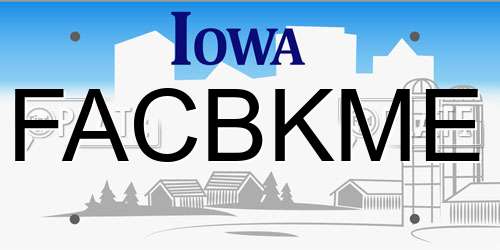 FACBKME Iowa License Plate