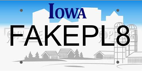 FAKEPL8 Iowa License Plate
