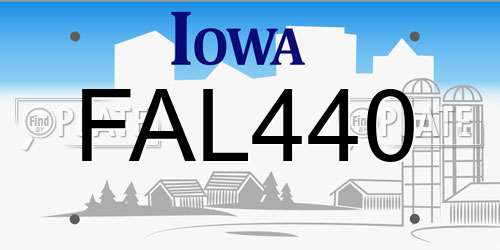 FAL440 Iowa License Plate