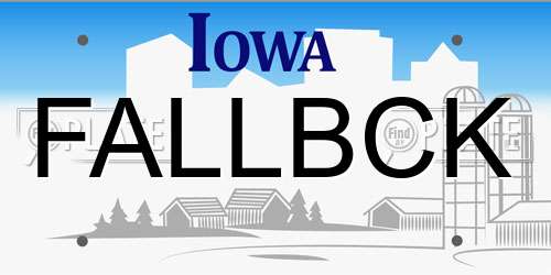 FALLBCK Iowa License Plate