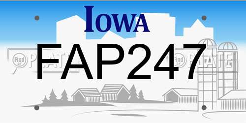 FAP247 Iowa License Plate