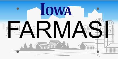 FARMASI Iowa License Plate