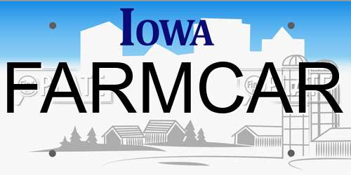 FARMCAR Iowa License Plate
