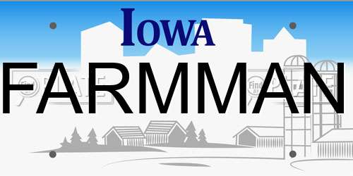 FARMMAN Iowa License Plate