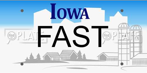FAST Iowa License Plate