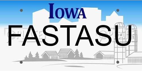 FASTASU Iowa License Plate
