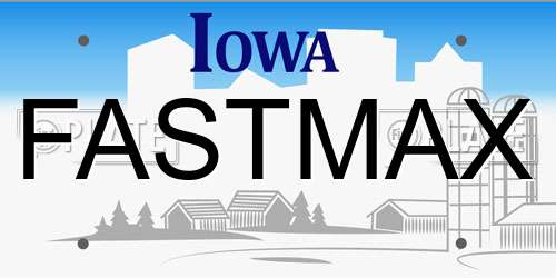 FASTMAX Iowa License Plate