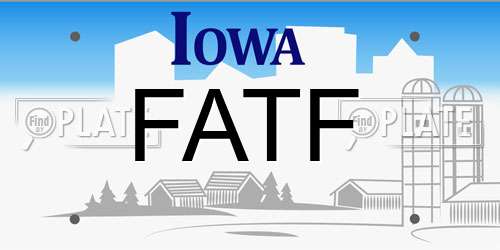 FATF Iowa License Plate