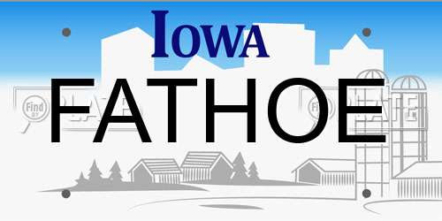 FATHOE Iowa License Plate