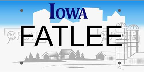 FATLEE Iowa License Plate