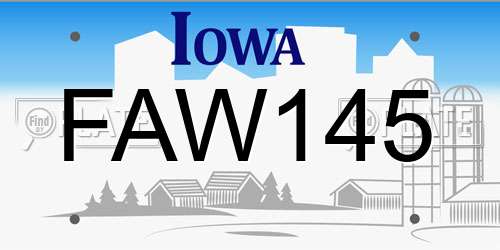 FAW145 Iowa License Plate