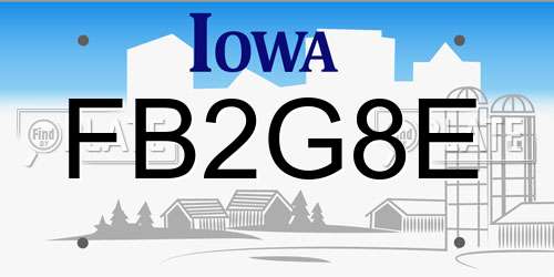 FB2G8E Iowa License Plate